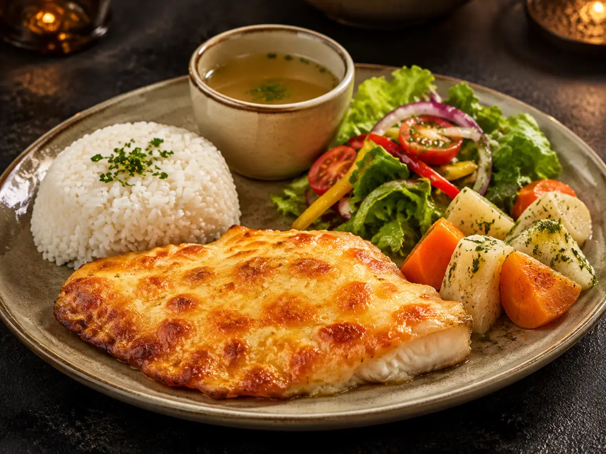 Filete de Pescado Gratinado con Queso Gouda