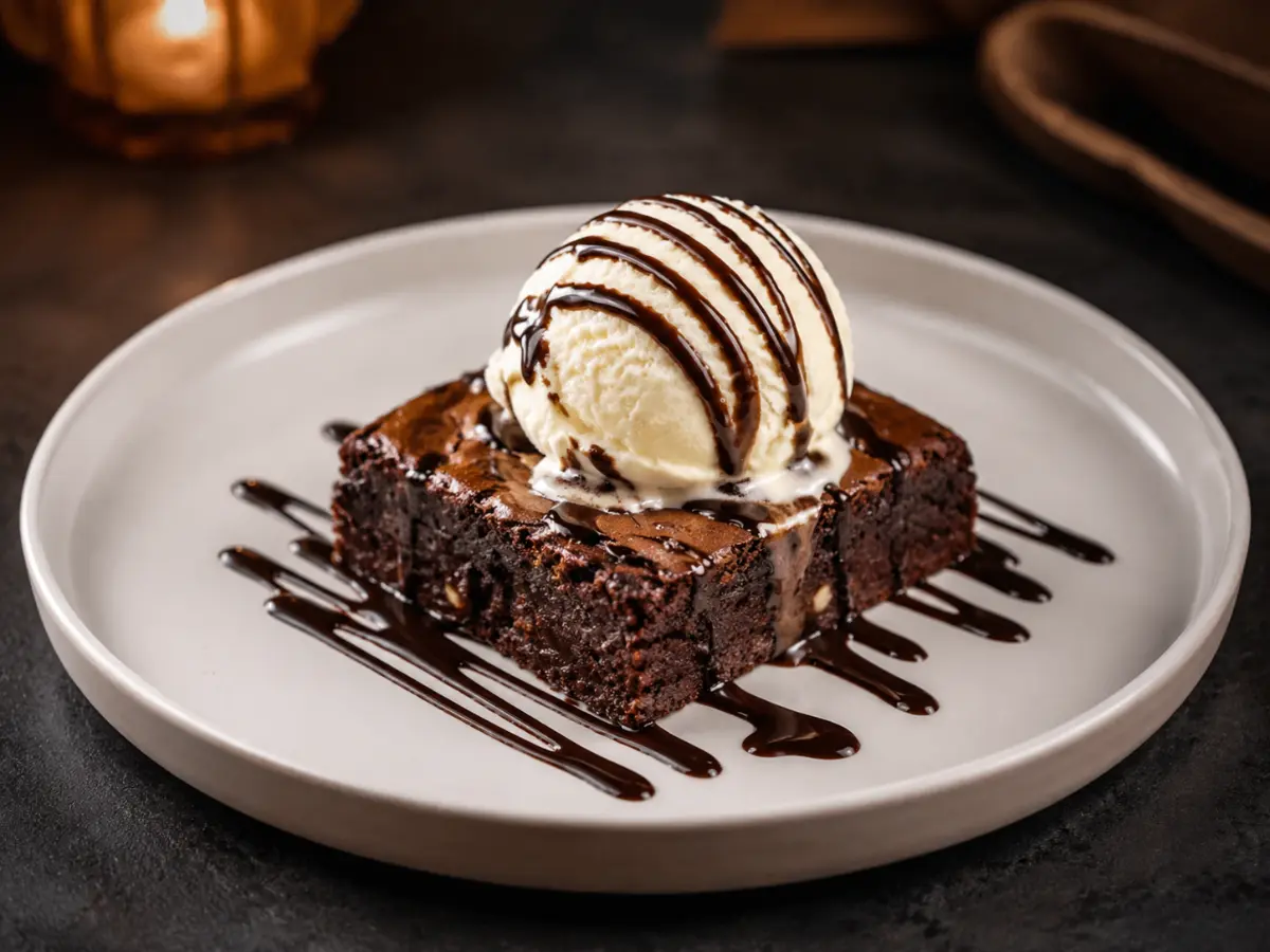 Brownie de Chocolate con Helado